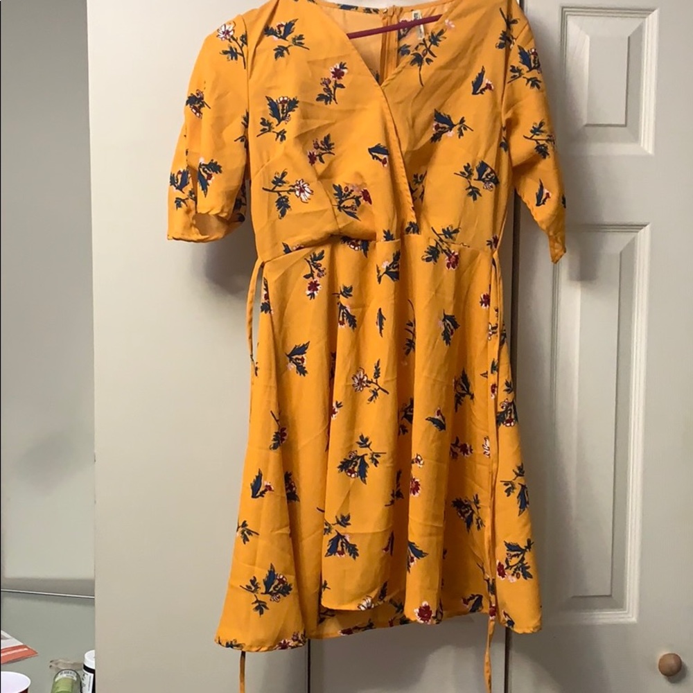Yellow floral dress